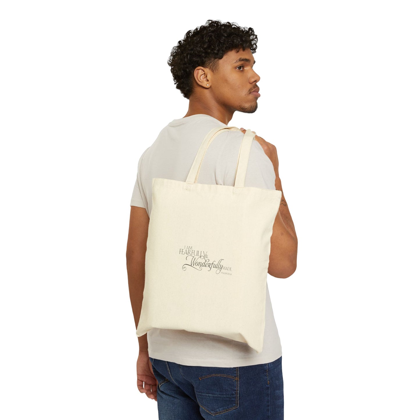 Fearfully and Wonderfully Made Cotton Canvas Tote Bag