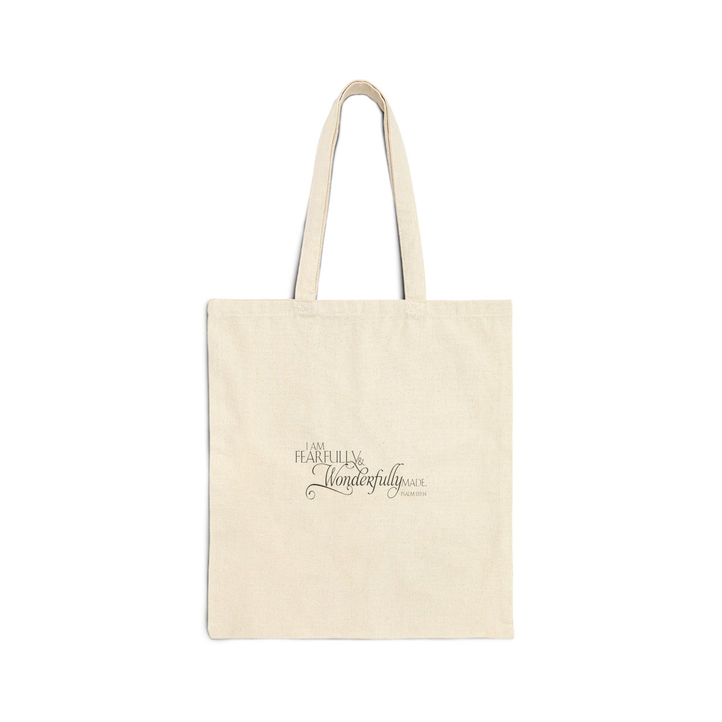 Fearfully and Wonderfully Made Cotton Canvas Tote Bag